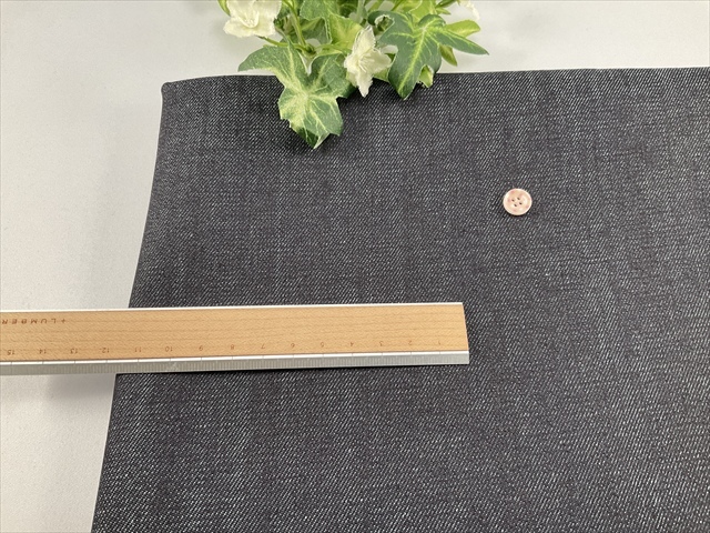 ムラ糸ストレッチデニムダークネイビー