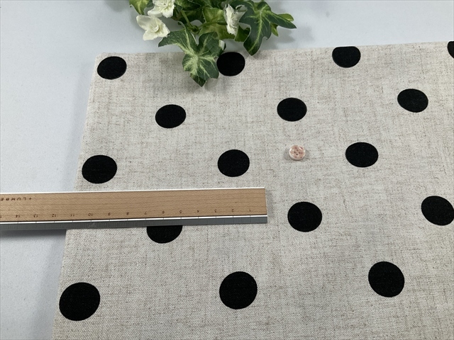 くったり麻レーヨン水玉生成りベージュ