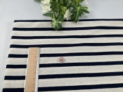 生成りオフにダークネイビーボーダー天竺