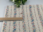 フラワーストライプ綿麻