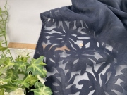 カットジャガードネイビーリーフ