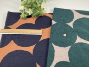 スラブ調リネン混天竺水玉