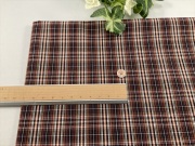 平織りシャツ地チェックこげ茶