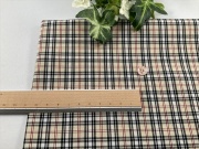 平織りシャツ地チェッククリームベージュ