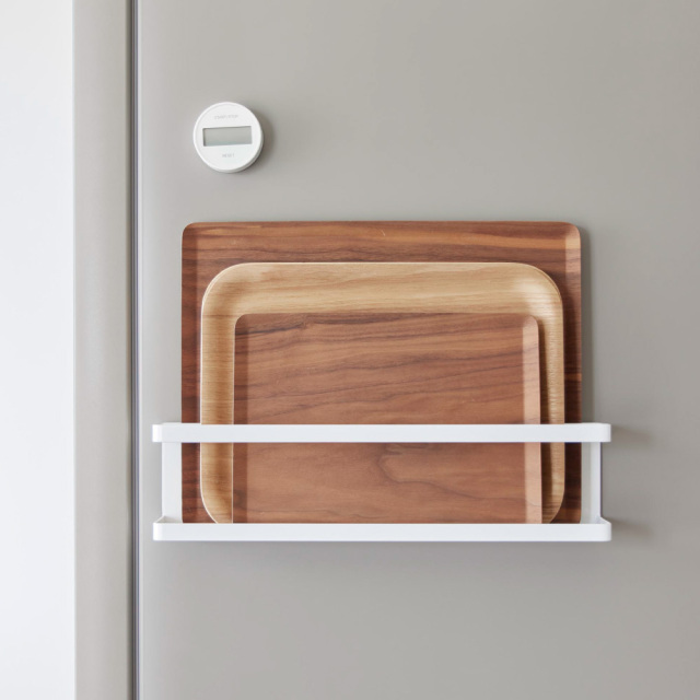 マグネット冷蔵庫横サプリ＆調味料ラック（ホワイト） | コスモ