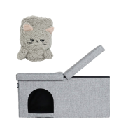 収納ボックス×ふわふわねこブランケット（ロシアンブルー）
