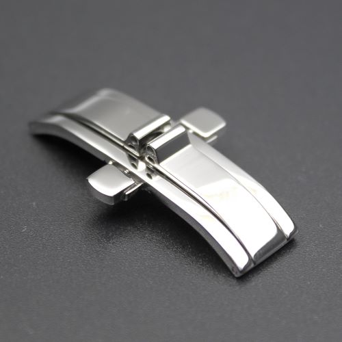 【SPQR Ventunoシリーズ 共通純正】 　無垢ステンレスバンド １８mm 専用ワンプッシュ開閉式・観音開きバックル単品（エンドピースなし）　【限定20個】