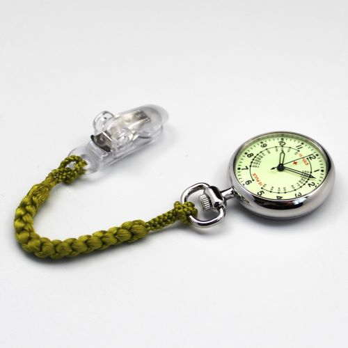 【日経厳選アイテム　 イチバン人気　ナースウォッチ SS】 　 SPQR　THE　 NURSE 　シルバー  ×  抹茶・正絹ストラップ　　【撮影用20%Less　電池交換して納品 　限定１本】　