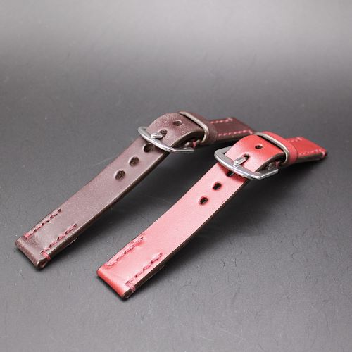 【 SOMES馬具職人手縫　４mm厚の丈夫なサドルレザー　 撮影品2本まとめて 】　 SOMES × SPQR サドルレザー・20mm幅　　ブラウン＆ワインレッド　40%LESS 【各色限定1本】