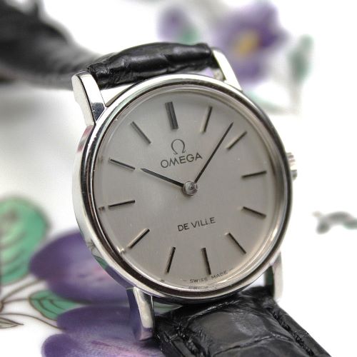 【 OMEGA（オメガ）レディス　手巻き機械式 ［ DE  VILLE ］　　SPQRが収集した保管品放出　新品ブラック型押しカーフレザーバンド】　 OH済の美品 　【公式サイト標準価格LESS20%　限定1本】
