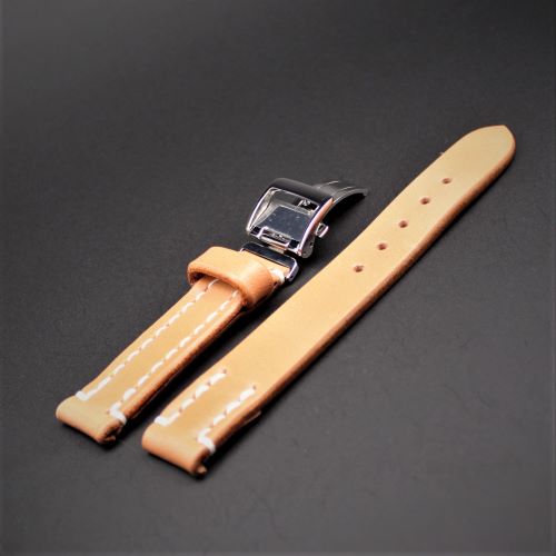 【 腕回りが長い方に朗報！　22cmまでOK の寸長サイズ 】　18mm幅　SOMESサドルレザー６色 × ミラー仕上げSS製・ワンプッシュ・Ｕタイプバックル　《 高級感・簡単装脱着・スマート 》