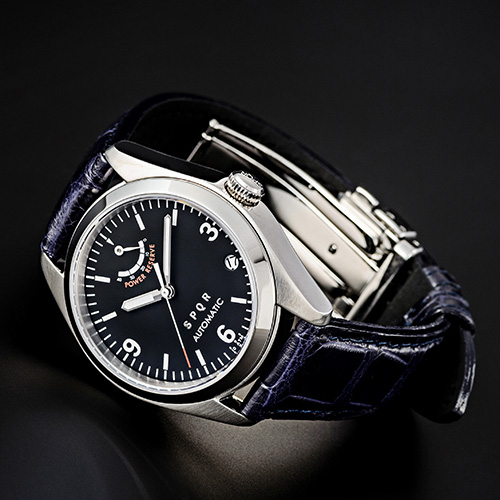 【 初代復刻モデル SPQRイチバン人気　手巻付自動巻パワーリザーブ ×クロコダイル 】   Ventuno pr 初代復刻文字盤３色 （アイボリー/ブラック/ネイビー）× クロコダイル２色高級バージョン