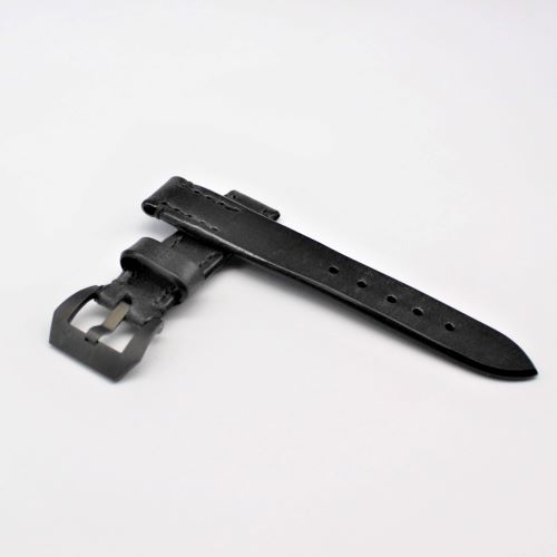 【SPQRオリジナル  SOMESサドルレザー・ブラック×サテンブラック 　Fish Tail  Buckｌｅ 20mm】  　SPQR 公式サイト試作プロト品　SOMESレザーとパネライ向けバックルの組み合わせ　　【限定1本のみ】