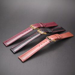 【高級カーフ・赤ステッチバージョン　リーゾナブル価格で！】　オシャレな16mm滑らかなカーフ革　ブラック・ワインレッド・ブラウン3色 × ゴージャスなゴールド・ミラー仕上バックル