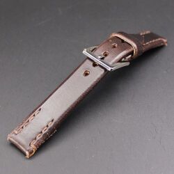 【 SOMES馬具職人手縫　４mm厚の丈夫なサドルレザー　 貴重な初期試作品 】　 SOMES × SPQR サドルレザー・ブラウン 20mm幅　 【 プロト 限定1本】