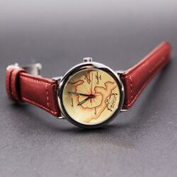 【特別企画】【特別価格】　《西武学園 × SPQR》　文字盤は西武学園文理高校の [総合的な学習の時間］に生徒がデザイン　＜USベージュ文字盤×SOMES特注高級レザー三つ折れ＞　【限定3本】