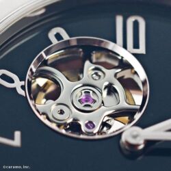 【公式サイト限定仕様】　国産てんぷスケルトン手巻付自動巻 × 日本の伝統工芸の卓越した漆職人技を搭載した機械式腕時計  「 SPQR  urushi-kiso 機械式 シルバー× 濃紺漆文字盤 × 有田焼白磁シースルー裏蓋 」  　【限定1本】