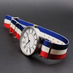 【SPQR公式サイト 限定仕様】　カジュアル＆スポーティ＆おしゃれ　eki watch φ37ｍｍ 白文字盤 × 英国直輸入レジメン#12・ナイロンバンド  貴重な組合せアイテム【限定1本】