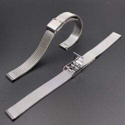 S P Q R  特選  ステンレス メッシュバンド　１２ｍｍ幅　＋　長さ簡単調整スライド式留め具　　細線または太線の２タイプ　【未使用　各タイプ　限定1本】