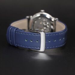 【 別注　濃藍（こいあい）カーフ・20mm×Uタイプ・ワンプッシュ式3つ折れ・ミラー仕上げバックル　高級腕時計との相性も抜群 　限定３本のみ 】