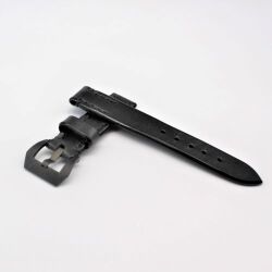 【SPQRオリジナル  SOMESサドルレザー・ブラック×サテンブラック 　Fish Tail  Buckｌｅ 20mm】  　SPQR 公式サイト試作プロト品　SOMESレザーとパネライ向けバックルの組み合わせ　　【限定1本のみ】