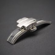 【SPQR Ventunoシリーズ 共通純正】 　無垢ステンレスバンド １８mm 専用ワンプッシュ開閉式・観音開きバックル単品（エンドピース付属）