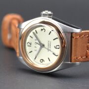 【 SPQR 誕生以来の超定番　レディス手巻付自動巻機械式　 バージョンアップ仕様 】　 Ventuno　fs-Ｘ　ピンクゴールドベゼル アイボリー文字盤 × SOMES高級カーフキャメル　 【プロト在庫 1本限定】