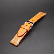 【 SOMES馬具職人手縫　４mm厚の丈夫なサドルレザー×ステンレスバックル 】　SOMES × SPQR　サドルレザー・キャメル×白ステッチ　21mm幅（20mmでも装着可能）　 【 プロト品  限定1本 】