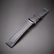 【 SPQR×SOMES 共同開発・国産高級車シート革バンド 】　 ２０mm・貴重な耐久性抜群のシートレザー × SSミラー仕上・ワンタッチ開閉式・三つ折れバックル　【限定100本】