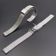 S P Q R  特選  ステンレス メッシュバンド　１２ｍｍ幅　＋　長さ簡単調整スライド式留め具　　細線または太線の２タイプ　【未使用　各タイプ　限定1本】