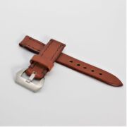 【SPQRオリジナル  SOMESサドルレザー・キャメル×パネライ向けバックル Fish Tail  Buckｌｅ・サテン・シルバーまたはゴールドから選択　20mm】   試作プロト品