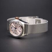 【SPQRで復活・限定2本】 レトロ調 懐かしい12時ブラウン竜頭 小型サイズのシンプルデザイン・使い易さとオシャレ重視の手巻付自動巻機械式 　Ubud-M  × ステンレスメッシュバンド