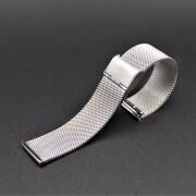 S P Q R  厳選　   薄型ステンレス メッシュバンド＋スライド式留め具　20mm/18mm/17mm/14mm