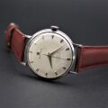 【SEIKO 1950年代 ヴィンテージ　貴重品】　SEIKO  UNIQUE（セイコー ユニーク）Ｓマーク　手巻三針機械式　SSケース × アイボリー12箇所矢形略字文字盤 　 OH済　新品バーガンディ・カーフ革　【公式サイト標準価格×30%LESS】　【限定1本】