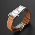 【世界同時発売  シリアルNO.  001／500】　世界初 24時一本針　当社保存品　五十嵐威暢 ダブルフェイス   「DUAL TIME 12＋24」×  SOMES別注 レザー＋三つ折れ　【限定1本】