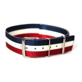 【英国工場独自ルート直輸入　国防省認定工場製造　入手至難バンド】　NATOレジメンタルストラップ #12 （20mm／トレコロール 赤・白・青）　【限定5本】