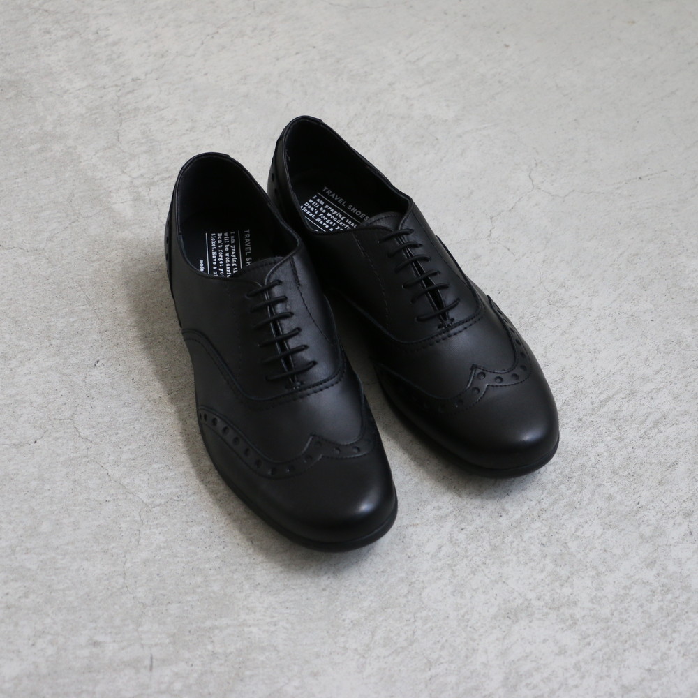 TR-004 chausser TRAVEL SHOES ウィングチップ　BLACK
