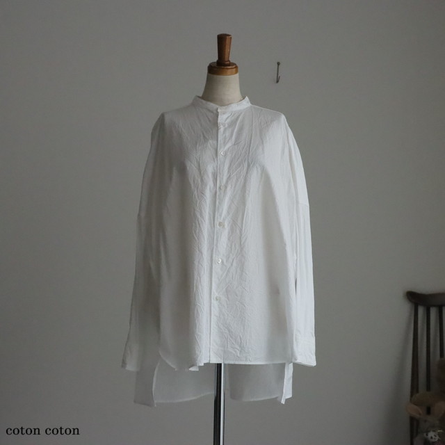 1701BL007261 yuni  コットンキャッチワッシャーワイドブラウス