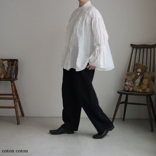 1701PT001261 yuni 　ウールビスコース oversized パンツ コン