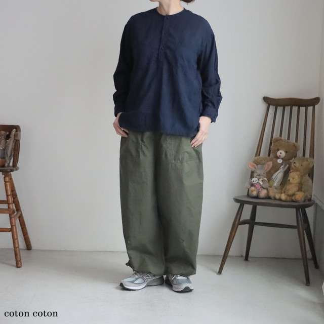 MDSH2601BD maison de soil 80s ORGANIC COTTON OVERDYE PULLOVER SHIRT ２色