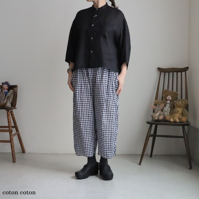 1701BL039261  yuni   60/1Linen cocoon sleeves blouse