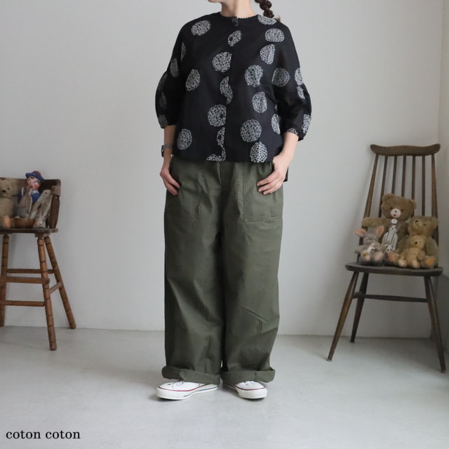 05GM002091 marble SUD  LOTS OF DOT パフブラウス