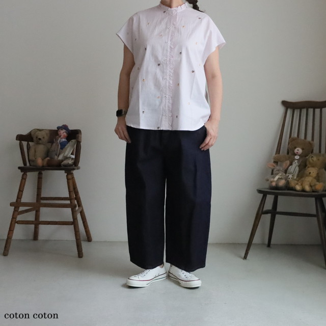 05GM01036 marble SUD  EMB cake フリルシャツ  ３色