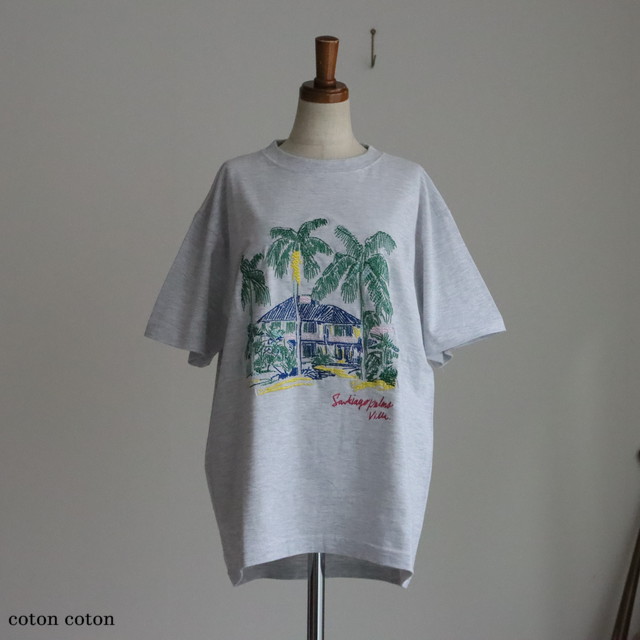 1701CT010251　yuni  Island villa embroidery half sleeves T