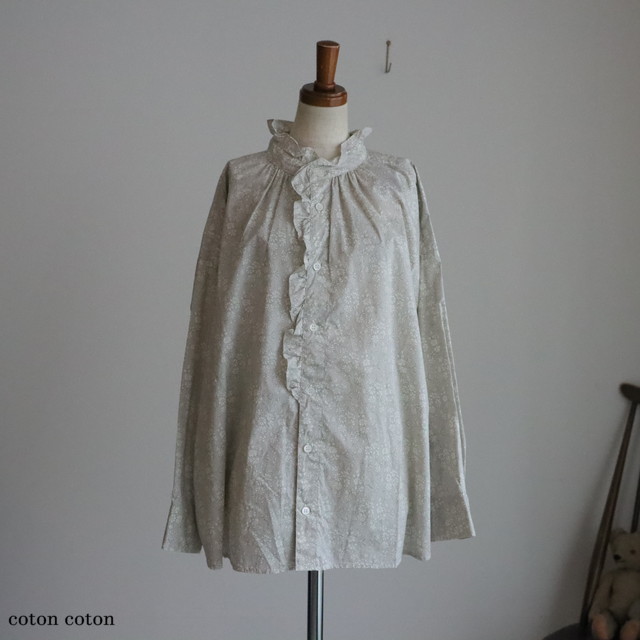 LA364　LABORATORY LIBERTY フリルブラウス　GRAY