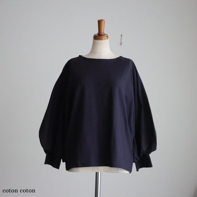 G1087　Gauze# スリーブキュリアスプルオーバー　BLACK