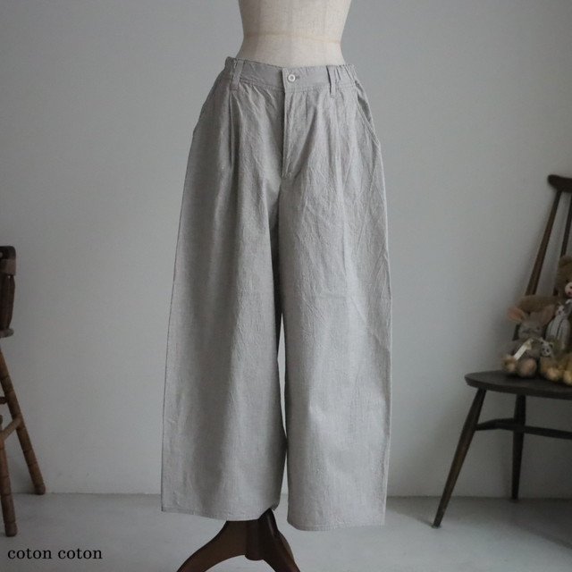 13501016 vlas blomme  C/L Buff ワイドテーパードパンツ　  2色