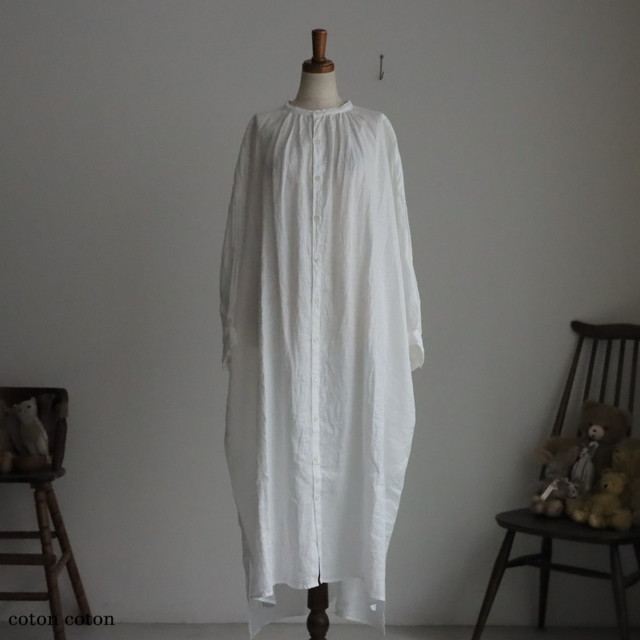 UT171OP002 UNIVERSAL TISSU  フレンチリネンシャツドレス