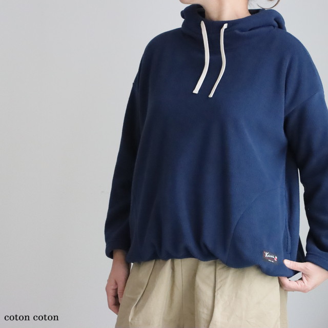 53C14　快晴堂　Girl's軽く暖かいフリースのインナー裾コードパーカー 　4色