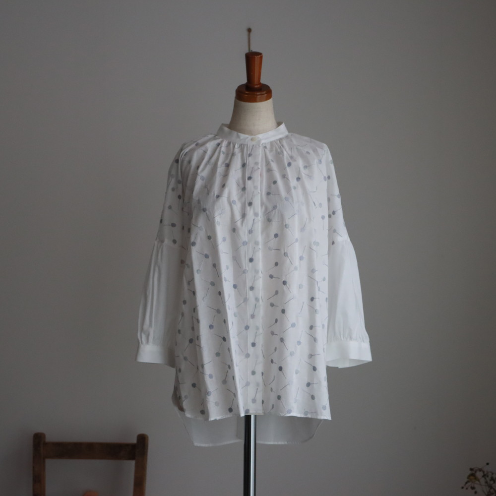 SD211SS412 STAMP AND DIARY スタンドカラーパフスリーブブラウス ポプシクル